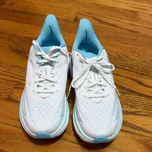 Hoka Women's White and Light Blue Athletic Shoes